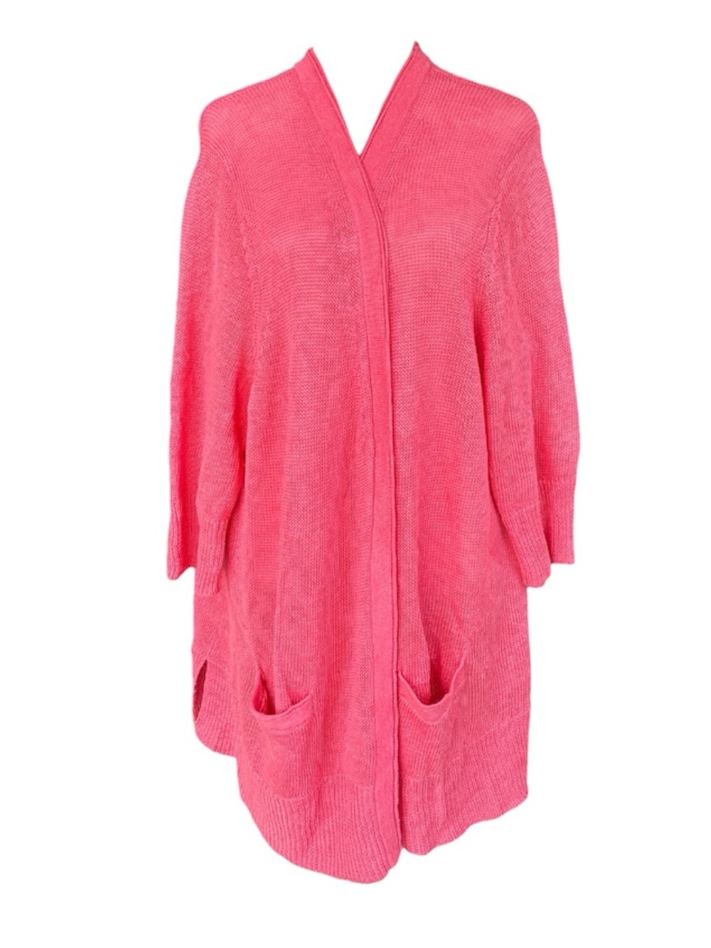 J. Jill 100% Linen Open Front Cardigan Coral 2X